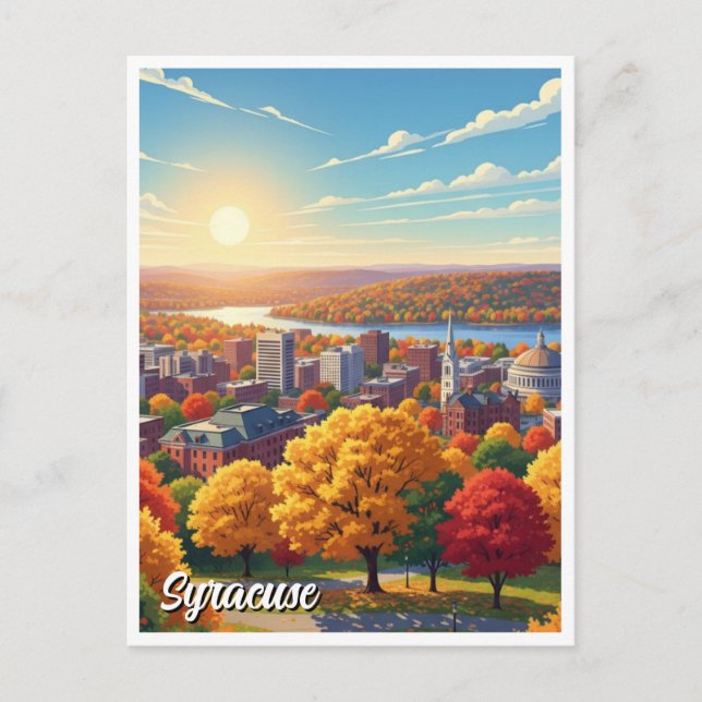 Cartão Postal Viagem para Nova York Syracuse (Frente)
