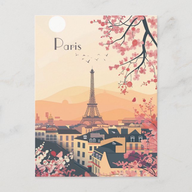 Cartão Postal Viagem para Paris (Frente)