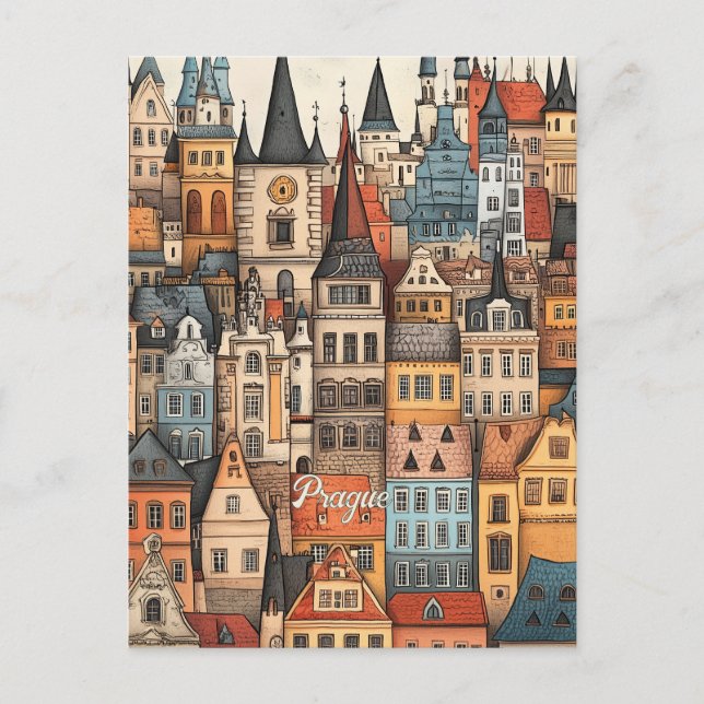 Cartão Postal Viagem para Praga Czechia (Frente)