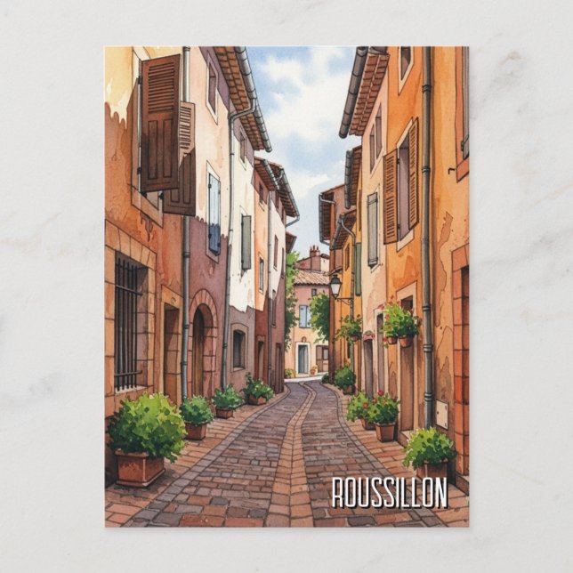 Cartão Postal Viagem para Roussillon França (Frente)