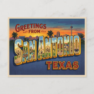 Cartão Postal Viagem para San Antonio Texas