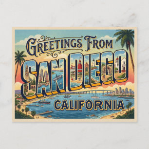 Cartão Postal Viagem para San Diego Califórnia 