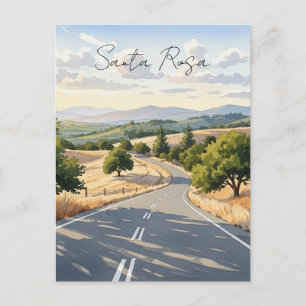 Cartão Postal Viagem para Santa Rosa Califórnia