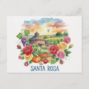 Cartão Postal Viagem para Santa Rosa Califórnia