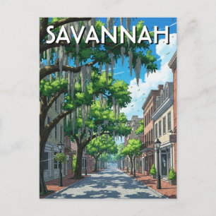 Cartão Postal Viagem para Savannah Geórgia