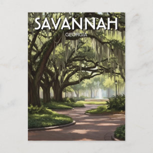 Cartão Postal Viagem para Savannah Geórgia