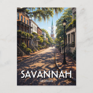 Cartão Postal Viagem para Savannah Geórgia
