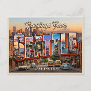 Cartão Postal Viagem para Seattle Washington 
