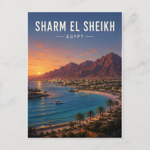 Cartão Postal Viagem para Sharm El Sheikh Costa do Mar Vermelho