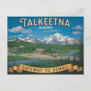 Cartão Postal Viagem para Talkeetna Alasca 