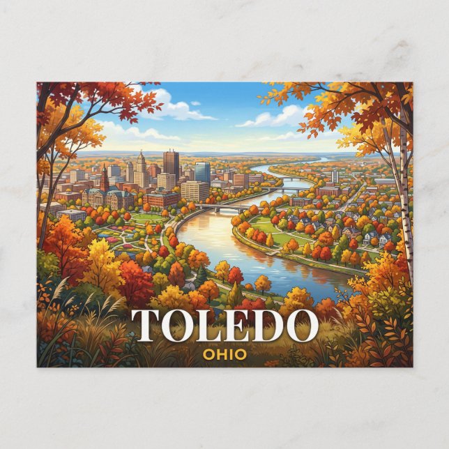 Cartão Postal Viagem para Toledo Ohio (Frente)