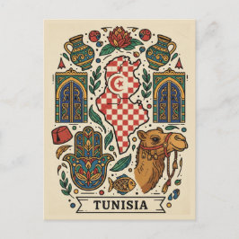 Cartão Postal Viagem para Tunes Tunísia