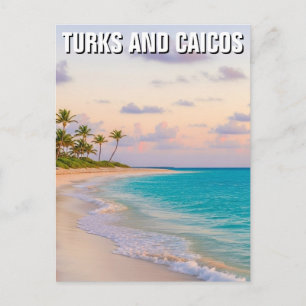 Cartão Postal Viagem para Turks e Caicos Beach