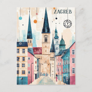 Cartão Postal Viagem para Zagreb Croácia