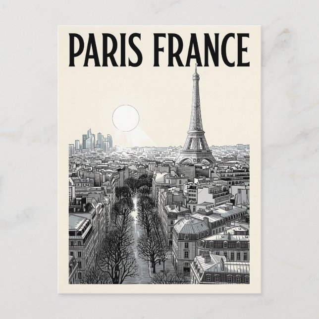 Cartão Postal Viagem Paris França  (Frente)
