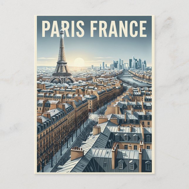 Cartão Postal Viagem Paris França  (Frente)