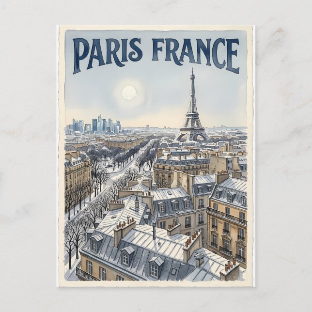 Cartão Postal Viagem Paris França  (Frente)