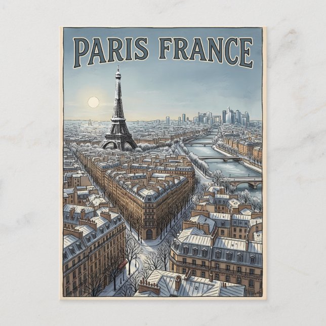 Cartão Postal Viagem Paris França  (Frente)