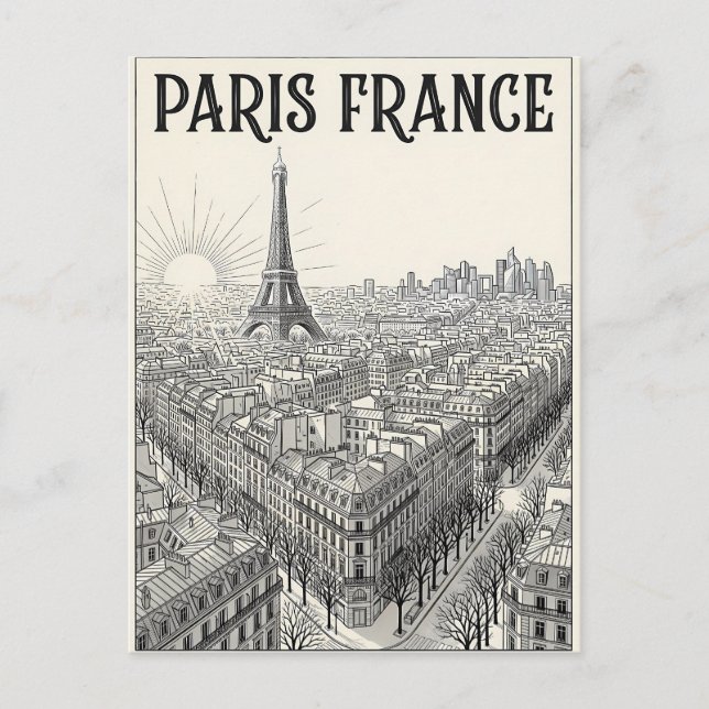 Cartão Postal Viagem Paris França  (Frente)