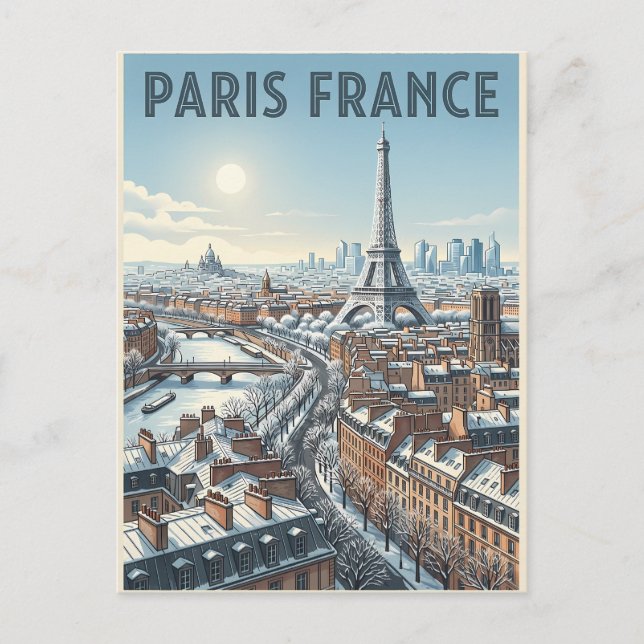 Cartão Postal Viagem Paris França  (Frente)
