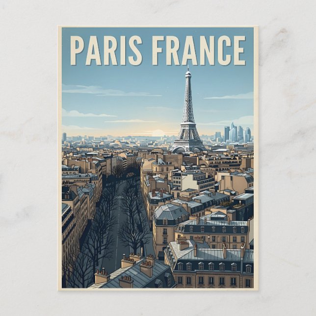 Cartão Postal Viagem Paris França  (Frente)
