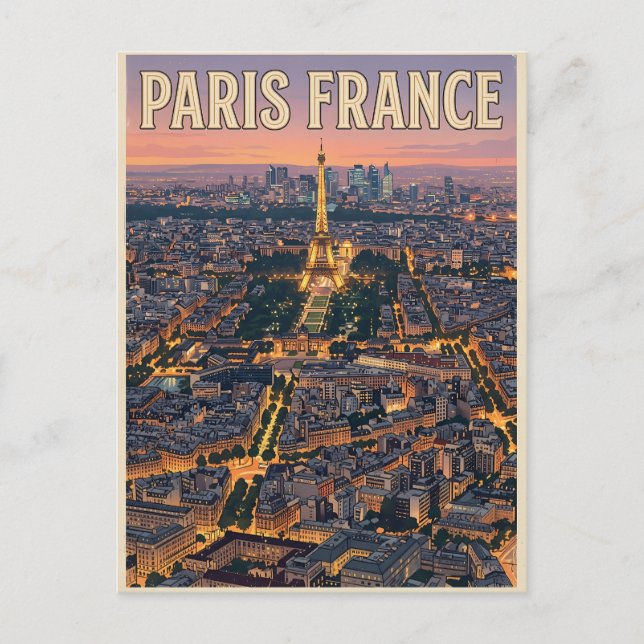 Cartão Postal Viagem Paris França  (Frente)