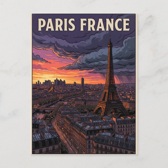 Cartão Postal Viagem Paris França  (Frente)