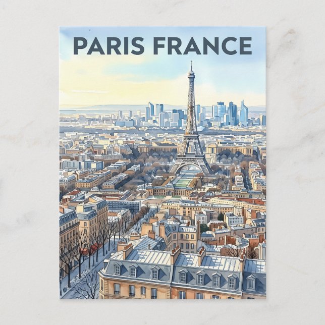 Cartão Postal Viagem Paris França  (Frente)