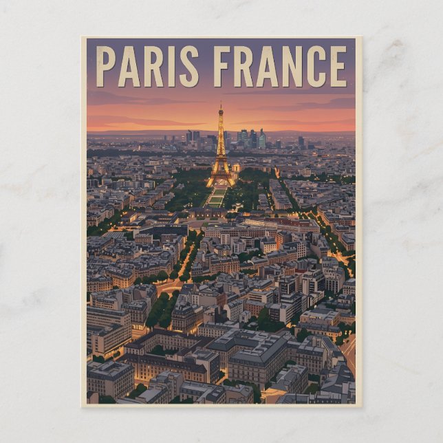 Cartão Postal Viagem Paris França  (Frente)