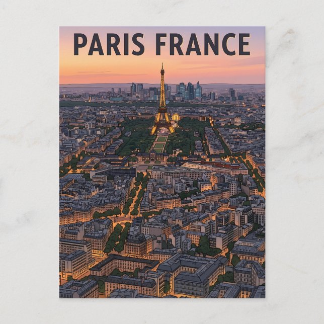 Cartão Postal Viagem Paris França  (Frente)