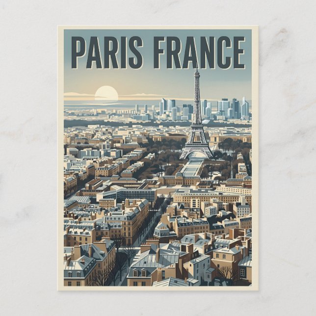 Cartão Postal Viagem Paris França  (Frente)