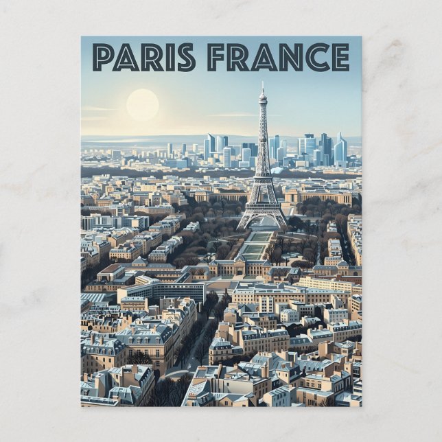 Cartão Postal Viagem Paris França  (Frente)