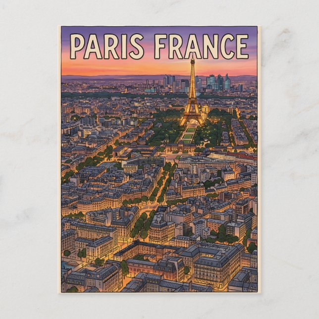 Cartão Postal Viagem Paris França  (Frente)