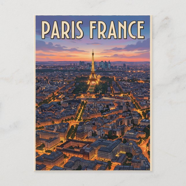 Cartão Postal Viagem Paris França  (Frente)