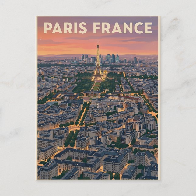 Cartão Postal Viagem Paris França  (Frente)