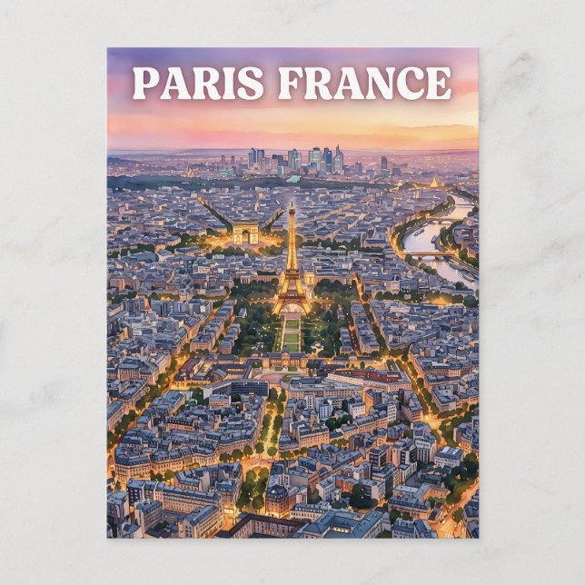 Cartão Postal Viagem Paris França  (Frente)