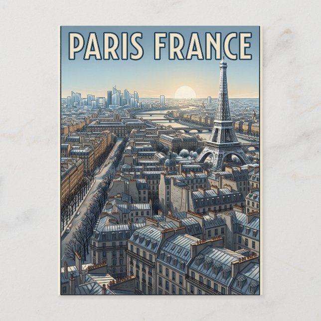 Cartão Postal Viagem Paris França  (Frente)