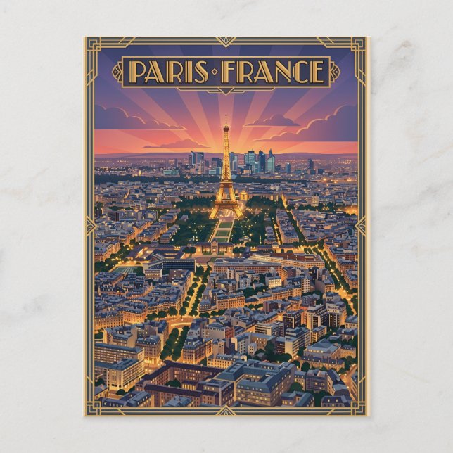 Cartão Postal Viagem Paris França  (Frente)