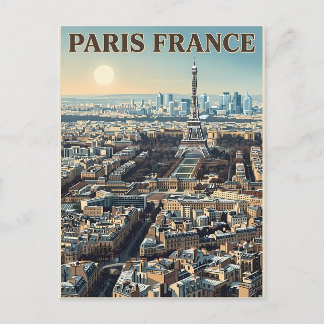 Cartão Postal Viagem Paris França  (Frente)