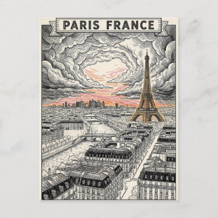Cartão Postal Viagem Paris França