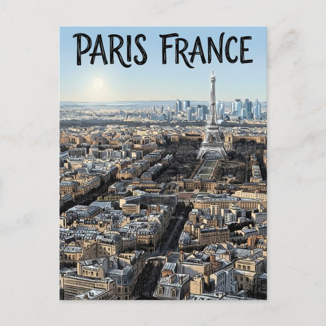 Cartão Postal Viagem Paris França  (Frente)
