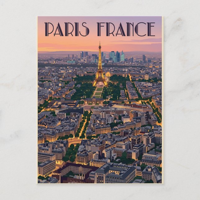 Cartão Postal Viagem Paris França  (Frente)