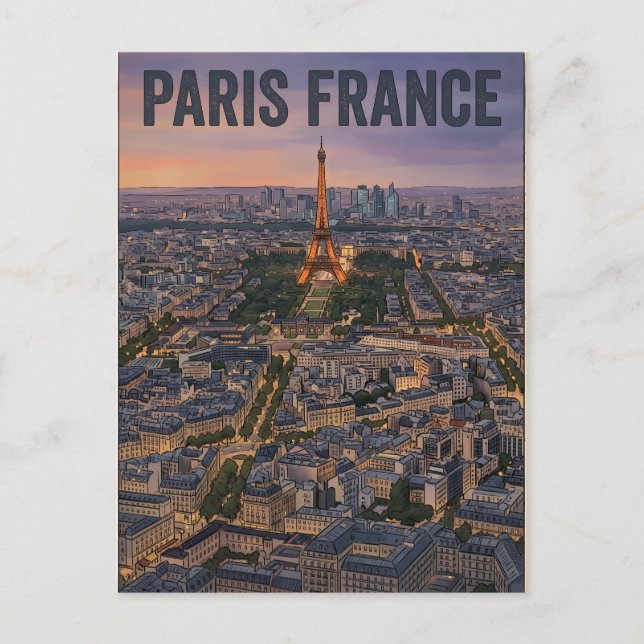 Cartão Postal Viagem Paris França  (Frente)