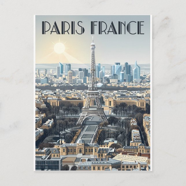 Cartão Postal Viagem Paris França  (Frente)