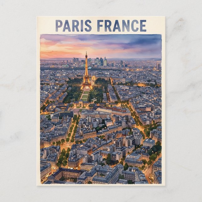 Cartão Postal Viagem Paris França  (Frente)