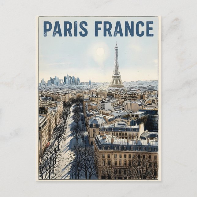 Cartão Postal Viagem Paris França  (Frente)