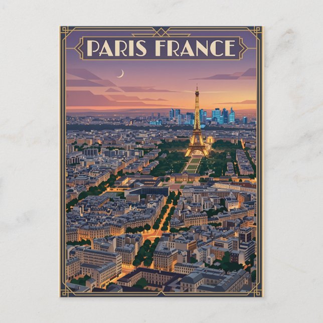 Cartão Postal Viagem Paris França  (Frente)