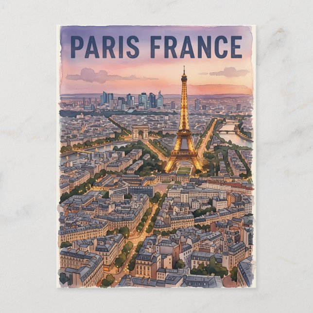 Cartão Postal Viagem Paris França  (Frente)