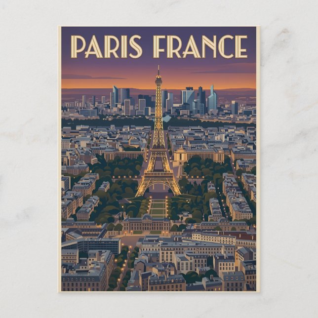 Cartão Postal Viagem Paris França  (Frente)