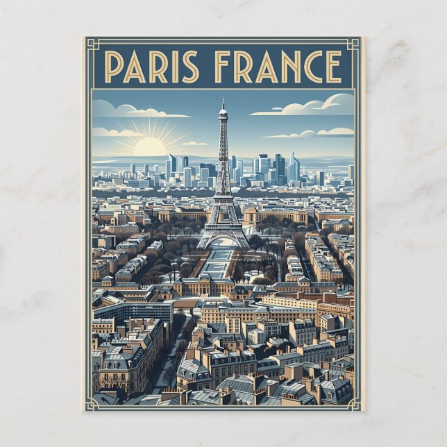 Cartão Postal Viagem Paris França  (Frente)